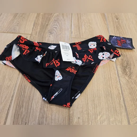 NWT Hot Topic Friday the 13th Swim Bottoms, XS - Picture 1 of 4